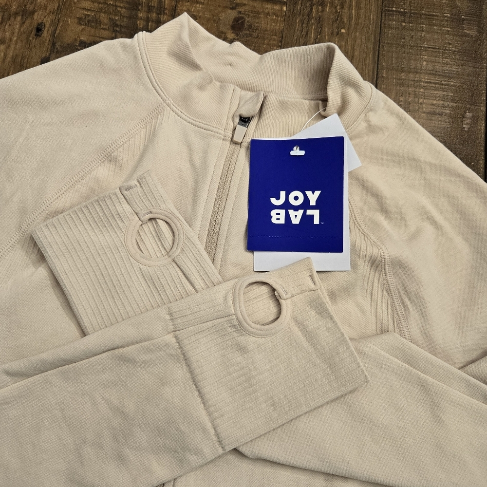 Women's Seamless Fitted Full Zip Jacket - JoyLab Cream XS